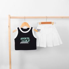 Set Váy Thun Xếp Ly Kèm Áo Sport Club