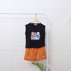 Bộ Bé Trai Áo Thun 4 Chiều Sát Nách In Siêu Anh Hùng Kèm Quần đùi Da Cá Nexxi