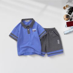 Set Bộ Bé Trai in Nasa Áo Polo Ngắn Tay Kèm Quần Sọt Chất Cá sấu Thoáng Mát Mùa Hè