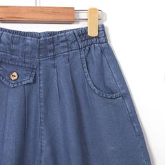 Quần Jean Lửng Ống Rộng Túi Giả 1 Bên Bé Gái