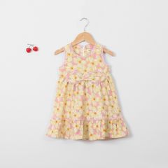 Đầm Babydoll Sát Nách Hoạ Tiết Hoa Sọc Cho Bé Gái