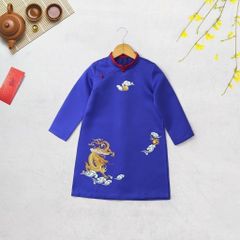 Áo Dài Bé Trai In Hoạ Tiết Rồng Mây (Không Kèm Quần)