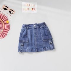 Chân Váy Jean Chữ A Dây Túi Hộp