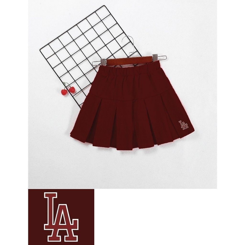 Chân Váy Thun Bé Gái Xếp Ly In La