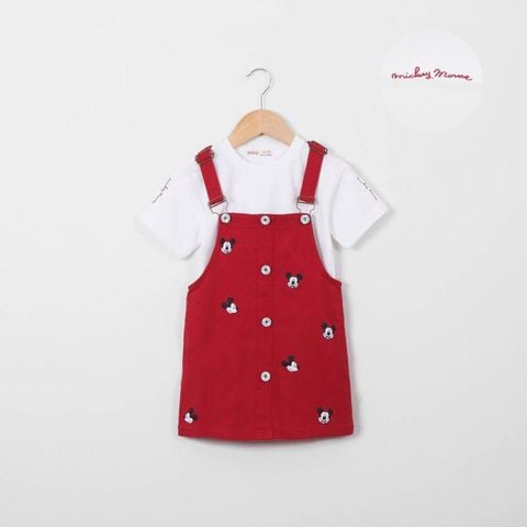 Set Yếm Váy Kaki Kèm Áo Thun Ngắn Tay