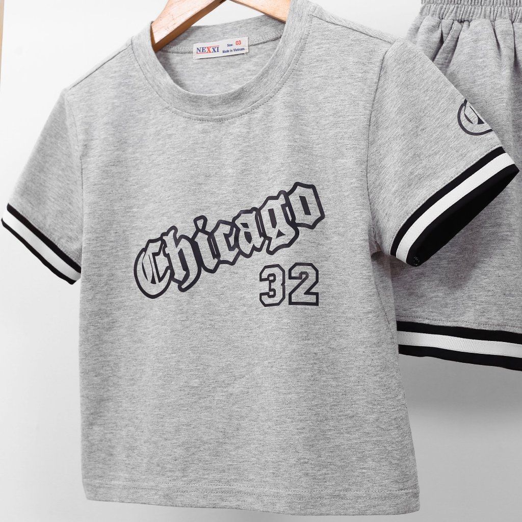 Bộ Thun Thể Thao Viền Sọc CHICAGO 32 Bé Trai