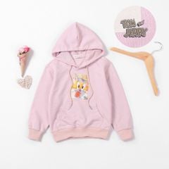 Áo Hoodie  Da Cá  Bé Gái Có Nón In Tom & Jerry Năng Động Nexxi
