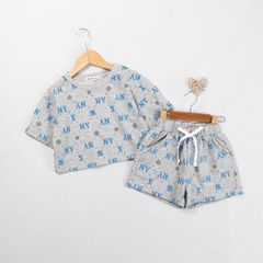Bộ Thun Lửng Bé Gái In Họa Tiết NY