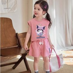 Bộ Thun Lửng Tici In Kuromi Hotrend Dây Trái Tim