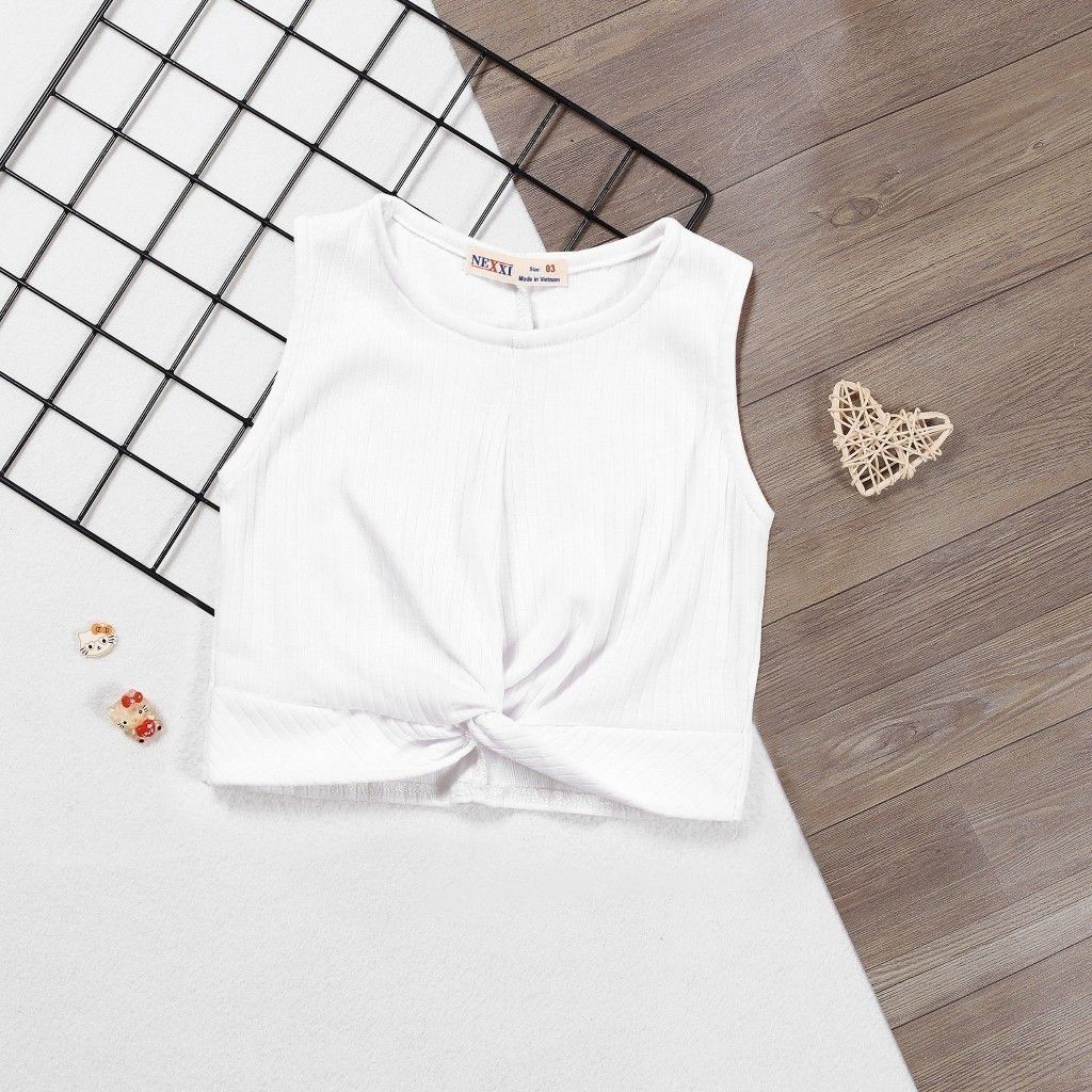 Áo Len Gân Sát Nách Croptop Bé Gái