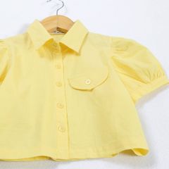 Áo Sơ Mi Bé Gái Croptop Tay Phồng