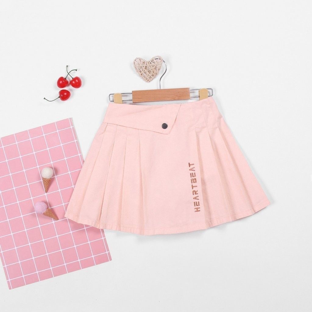 Chân Váy Kaki Xếp Ly Bé Gái Heartbeat
