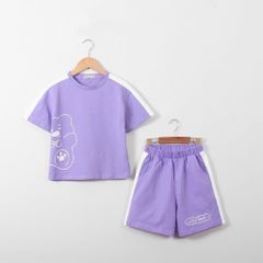 Bộ Thun Form Rộng In Gấu Bé Gái