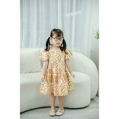 Đầm Babydoll Bé Gái Chất Liệu Vải Kate Họa Tiết Nổi Bật