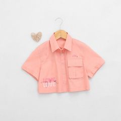 Sơ Mi Croptop Bé Gái Love You