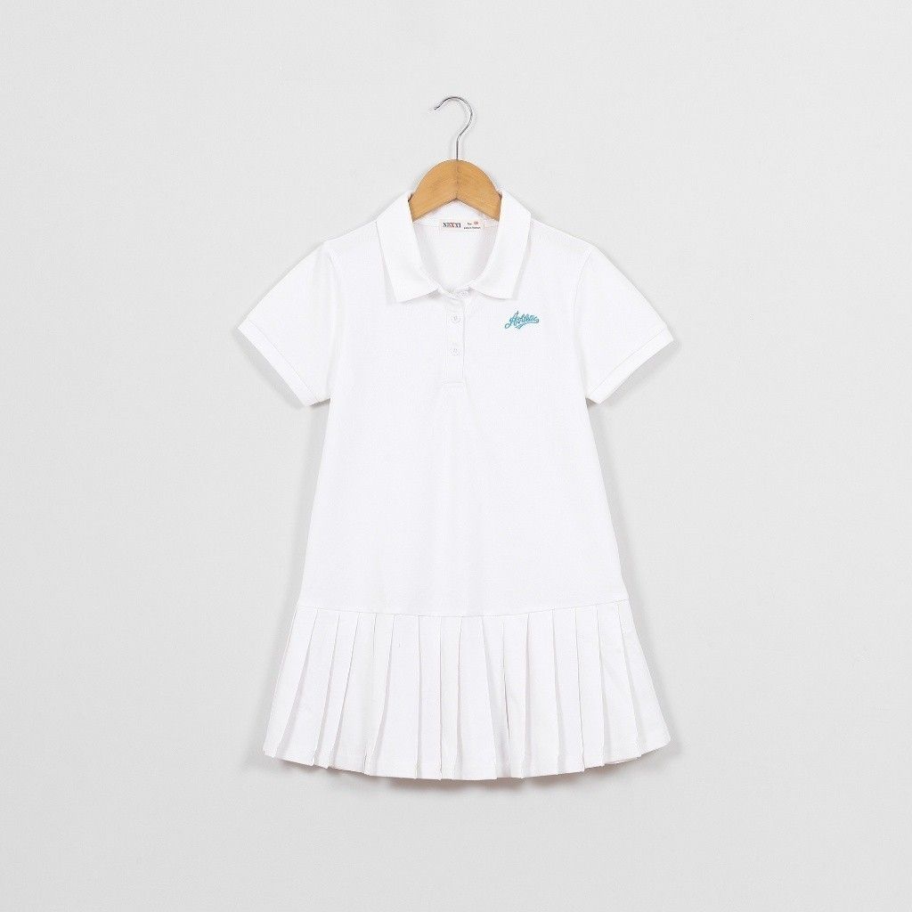 Đầm Thun Polo Bé Gái Xếp Ly Authentic