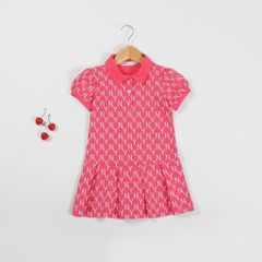 Váy Polo Xếp Ly Bé Gái Hoạ Tiết NY