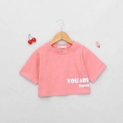 Áo Thun Croptop Bé Gái In Hình Super