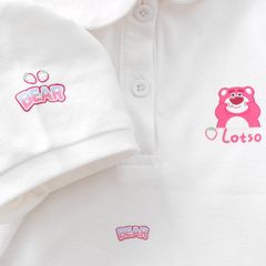 Đầm Polo Đuôi Cá Bèo Tầng Bé Gái In Gấu Lotso