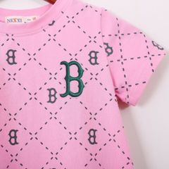 Đầm Thun Vạt Bầu Bé Gái In Chữ B