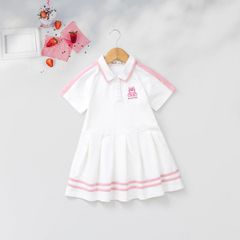 Đầm Polo Phối Màu Xếp Ly In Gấu Lotso