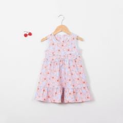 Đầm Babydoll Sát Nách Hoạ Tiết Hoa Sọc Cho Bé Gái
