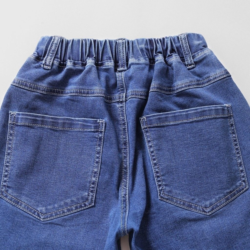 Quần Jean Lửng Siêu Đại Bé Trai Rã Ống Logo New York