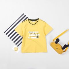 Áo Thun Cổ Tim Viền Màu Esca Bé Gái