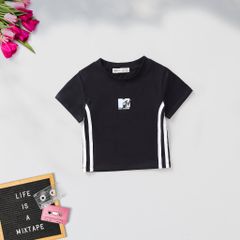 Áo Thun Croptop Fashion In Logo MTV Bé Gái Nexxi