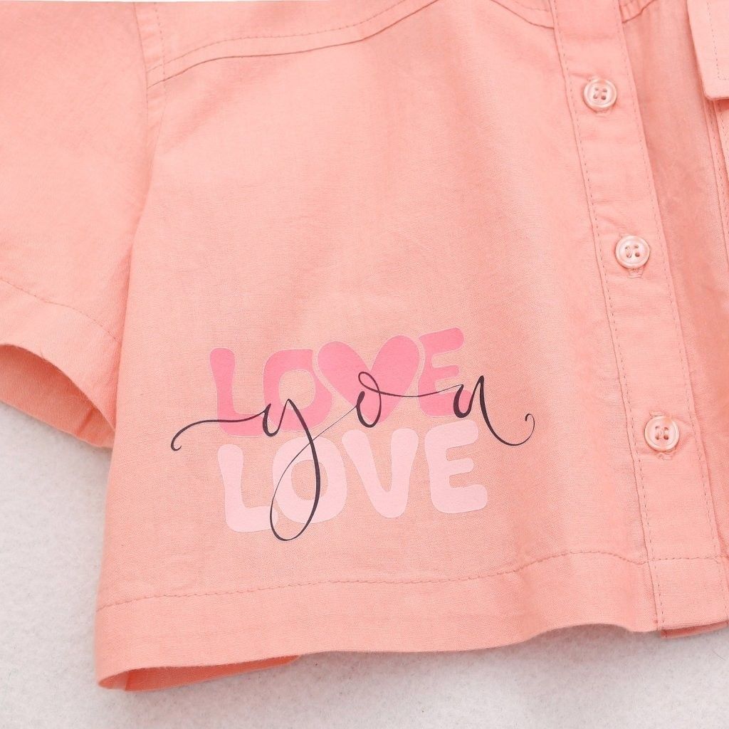 Sơ Mi Croptop Bé Gái Love You