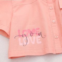 Sơ Mi Croptop Bé Gái Love You