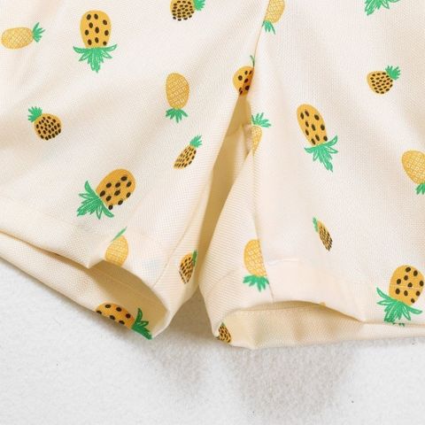 Set Áo Thun Sát Nách Niceday Kèm Quần Đùi In Hoạ Tiết Trái Thơm Bé Gái