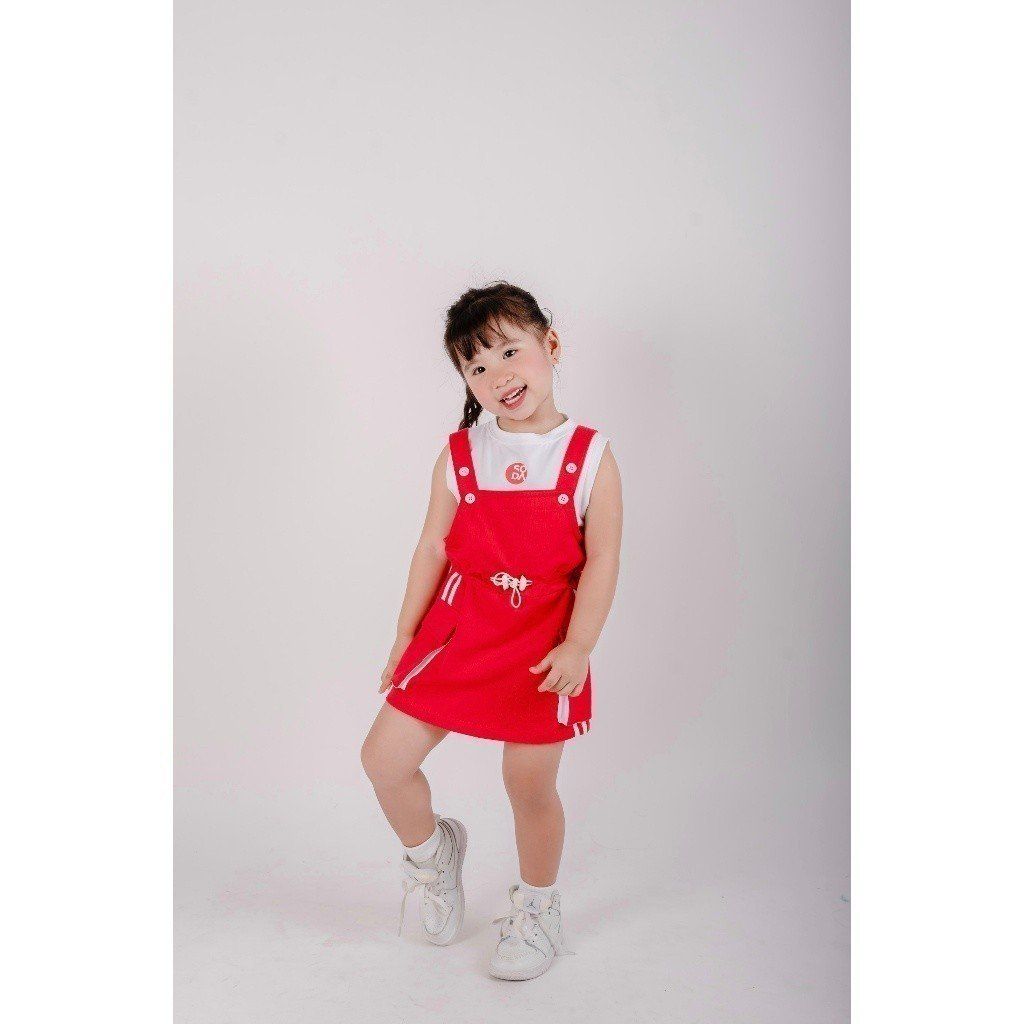 Set Yếm Váy Bé Gái Kèm Áo Thun Sát Nách Soda