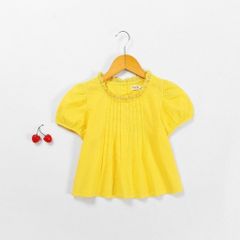 Áo Sơ Mi Babydoll Xếp Ly Ngực Bé Gái