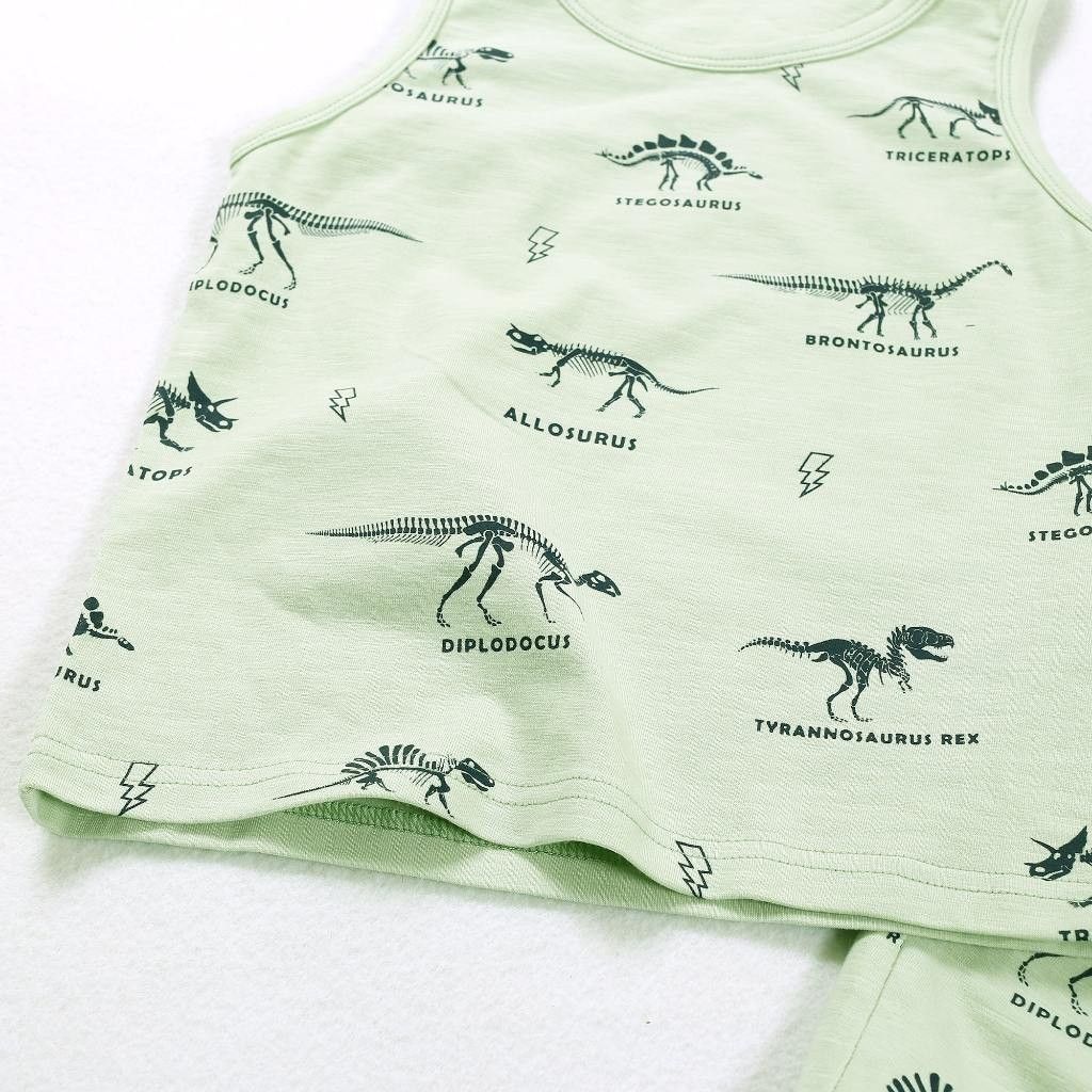 Bộ Thun Sát Nách Bé Trai In Hoạ Tiết Khủng Long