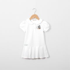 Đầm Thun Polo Thêu Vịt Bé Gái