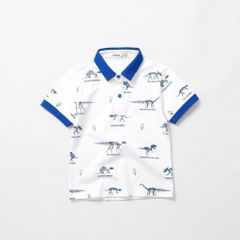 Áo Thun Polo Bé Trai In Hoạ Tiết Khủng Long