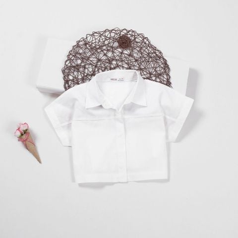 Áo Sơ Mi Croptop Cánh Dơi Form Rộng Cho Bé Gái
