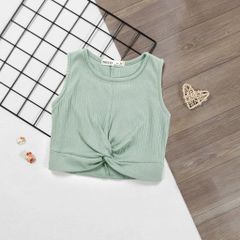 Áo Len Gân Sát Nách Croptop Bé Gái