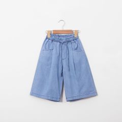 Quần Jean Lửng Ống Rộng Rút Dây Nơ Bé Gái