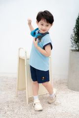 Bộ Thun Sát Nách Bé Trai Viền Cổ In Hình Monkey