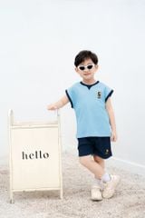 Bộ Thun Sát Nách Bé Trai Viền Cổ In Hình Monkey