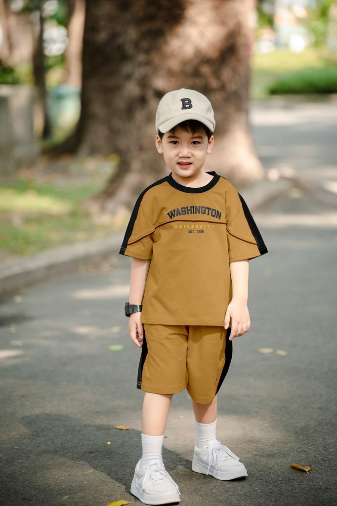 Bộ Thun Lửng Bé Trai Phối Màu Washington