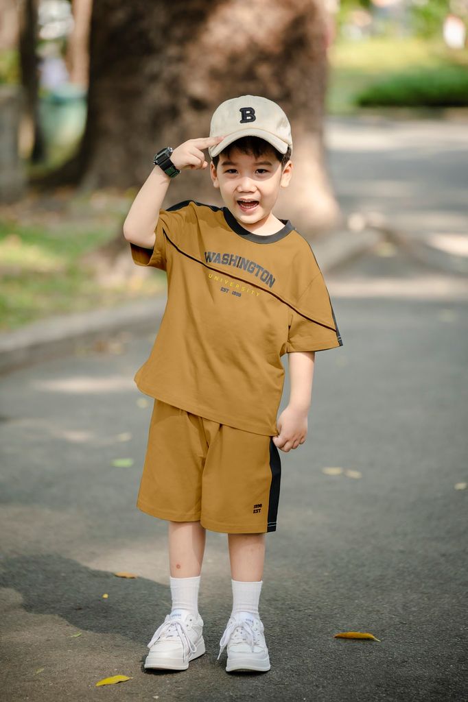 Bộ Thun Lửng Bé Trai Phối Màu Washington