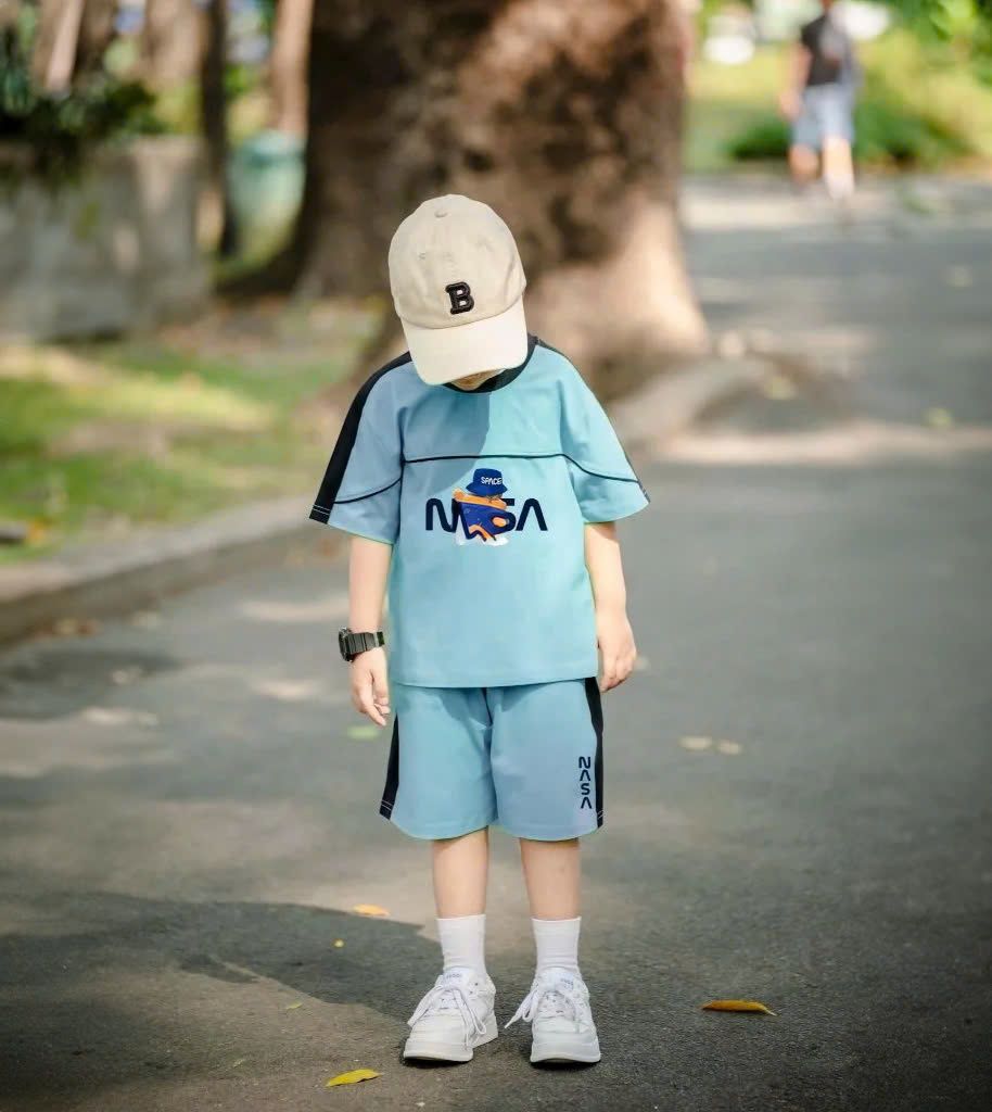 Bộ Thun Lửng Bé Trai Phối Màu In Gấu Nasa Bé Trai Nexxi