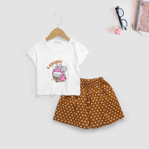 Set áo Labubu và quần kata chấm bi bé giá Nexxi