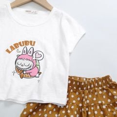Set áo Labubu và quần kata chấm bi bé giá Nexxi