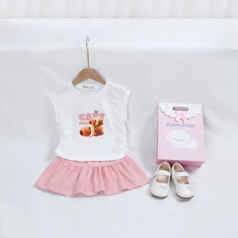 Set áo và chân váy Capypara Sandwich Nexxi Kids Fashion