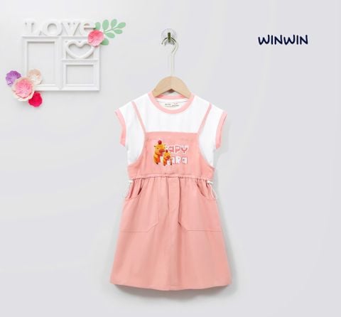 Đầm Yếm Kaki lụa in Capybara cho bé gái Nexxi Kids Fashion