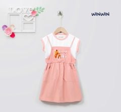 Đầm Yếm Kaki lụa in Capybara cho bé gái Nexxi Kids Fashion
